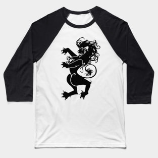 Rampant Lion in Black Baseball T-Shirt